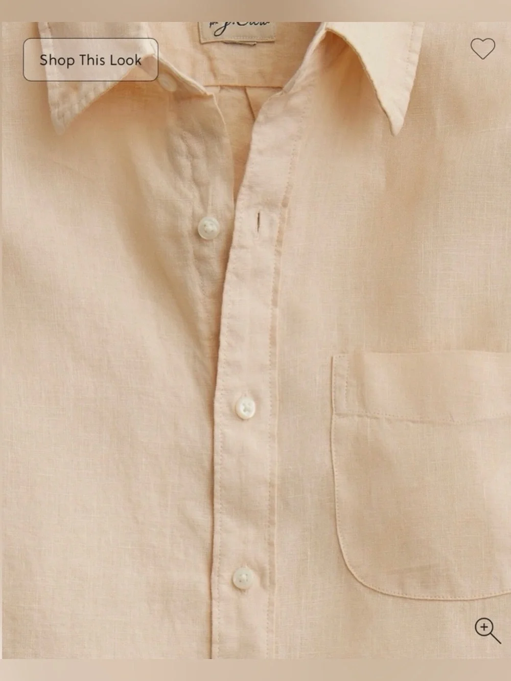 J.Crew Short-sleeve washed linen shirt in natural